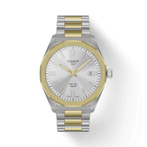 Tissot PRC 100 Solar Quartz 39 Stainless Steel - Yellow Gold / Silver / Bracelet